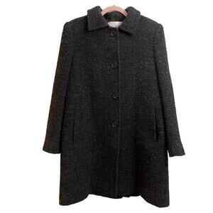 Fleurette Dark Gray Wool Blend Coat